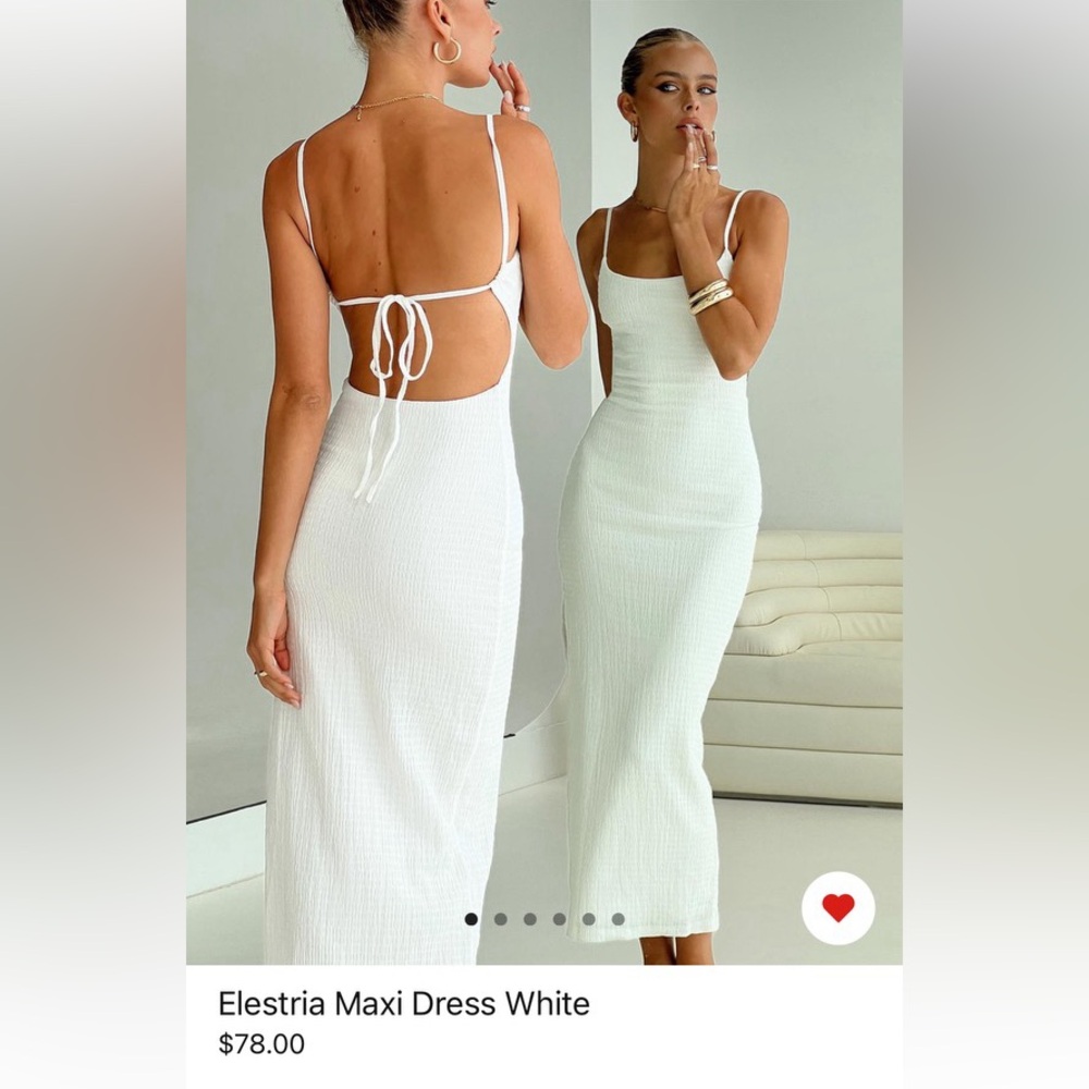 NWT Princess Polly White Backless Maxi Dress